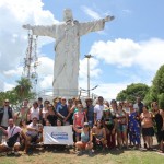 Participantes do fam no Morro do Cristo Rei, no morro de São Felipe em Corumbá