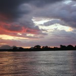 O pôr do sol no Pantanal