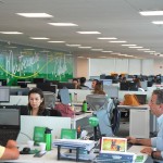 Todos os andares de trabalho têm a mesma composição de mesas e cadeiras