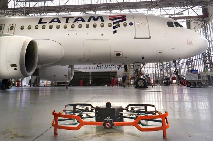 Latam testa drone para inspeção de aeronaves 1 Modelos Airbus operados pela LATAM já estão sendo inspecionados em fase de testes em seu Centro de Manutenção em São Carlos (MRO)