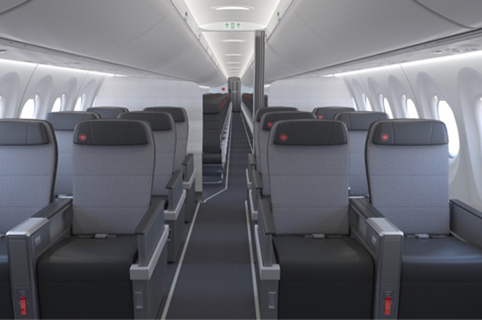 Air Canada celebra a chegada do primeiro Airbus A220 1 Assentos da Classe Executiva do A220