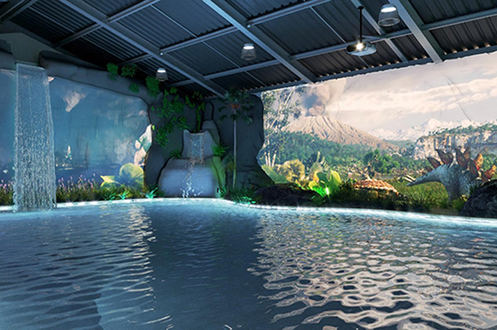 Brotas Eco Resort inaugura primeira piscina de projeção mapeada do Brasil 1 Lagoa Encantada é nova atração do Brotas Eco Resort