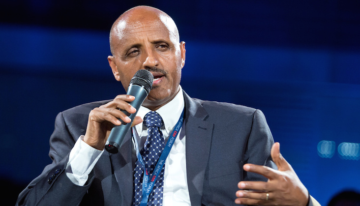 Ethiopian Airlines anuncia novo CEO 1 Ethiopian Airlines Chief Executive Officer Tewolde Gebremariam speaks at the Africa CEO Forum in Kigali, Rwanda March 25, 2019. REUTERS/Jean Bizimana - RC1E3D8D9430