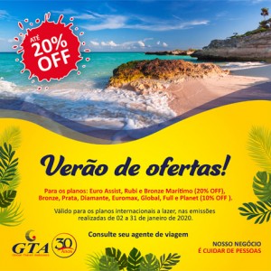 GTA promove campanha de verão para emissões realizadas entre os dias 2 a 31 de janeiro