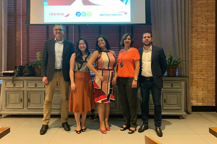 Jaime Neves, da PVT, Christiane Momose , da BA/Iberia, Luciane Lana e Arilma Cardoso Ambasa da PVT by Ancoradouro e Daniel Castanho, do Grupo Ancoradouro