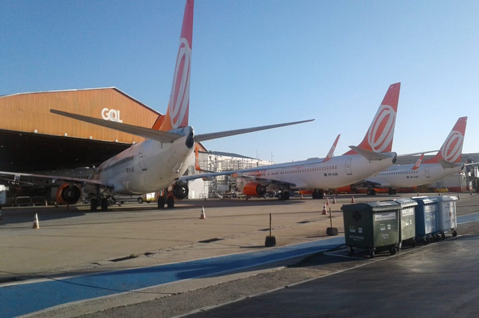 Aeronaves da Gol paradas no Aeroporto de Congonhas