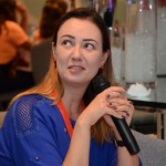 Cristiane Vento, da Rail Europe, durante as rodadas de negócio