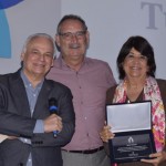 Orlando Giglio, da Iberostar; Marcos e Mena Mota, da Grou Turismo