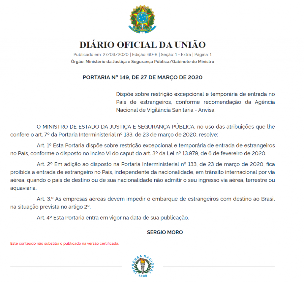 Portaria 149-2019