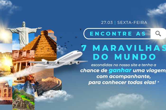 Hurb lança e sorteia pacote para conhecer as 7 Maravilhas do Mundo em 2022 1 O pacote tem valor de R$36 mil e empresa realizará uma "caça ao tesouro" no site valendo um pacote grátis com acompanhante