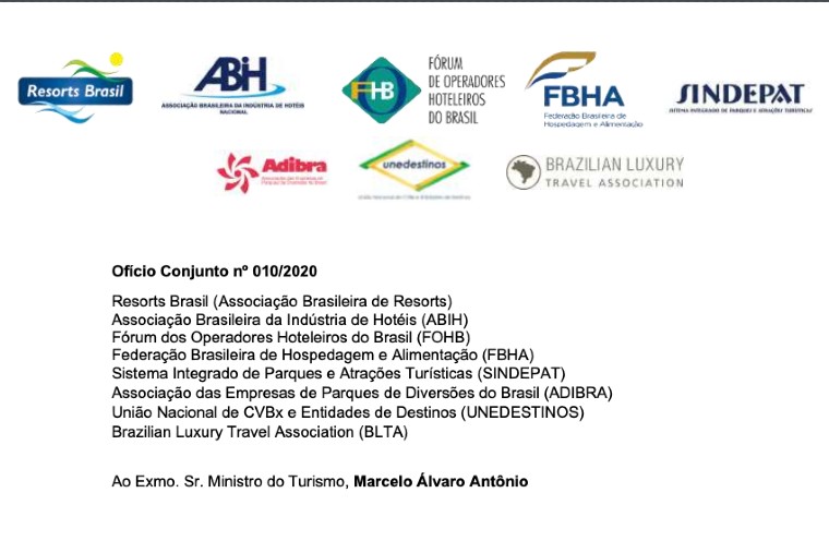 Entidades agradecem empenho do MTur para conter impactos da pandemia 1 Documento é assinado por entidades da hotelaria e do setor de parques temáticos.
