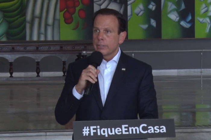 João Doria anunciou prorrogação da medida nesta segunda (6). (Reprodução Facebook)