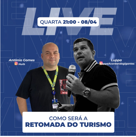 Luppa e Hurb fazem live nesta quarta-feira (8) 1 Live acontece às 21 horas desta quarta-feira (08)