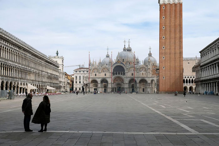 Veneza sem a habitual presença de turistas (Foto: Manuel Silvestri/ Reuters