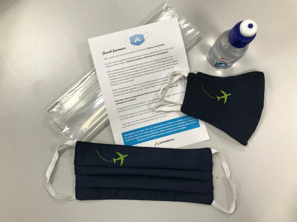 Aeroporto de Brasília distribui kits de proteção individual aos funcionários 1 Divulgação Inframerica (2)