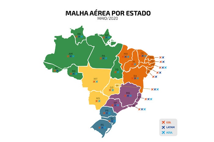 Malha aérea de maio (Fonte: Anac)