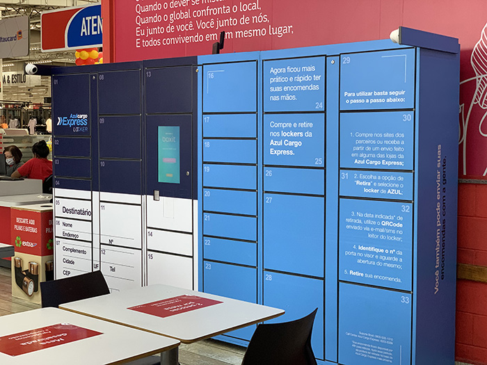 Azul lança sistema de retirada automática de encomendas em lockers 1 Azul_Cargo_Locker2