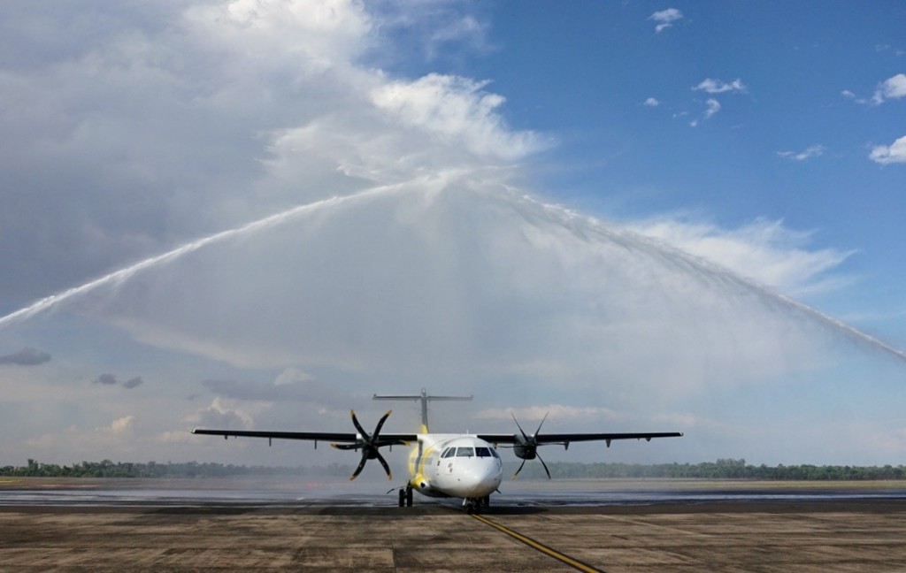 Aeronave da VoePass pousou em Foz do Iguaçu no voo inaugural