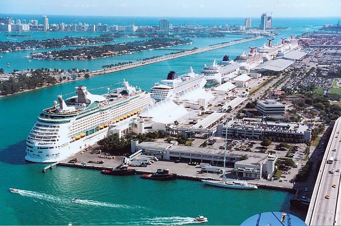 Porto de Miami, um dos mais movimentados dos Estados Unidos