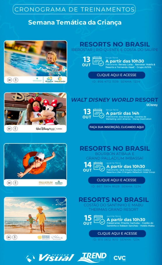 Disney e resorts no Brasil são temas de treinamento semanal de Trend e Visual 1 Treinamentos