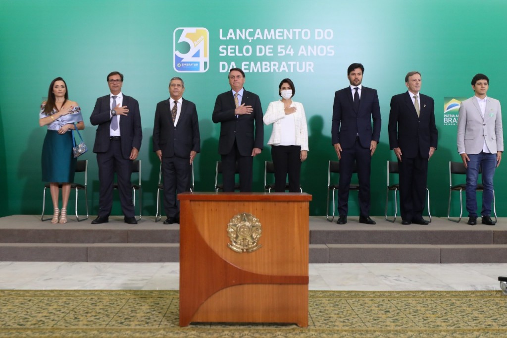 Embratur completa 54 anos e ganha selo comemorativo 3 Cerimônia contou com a presença do presidente Jair Bolsonaro