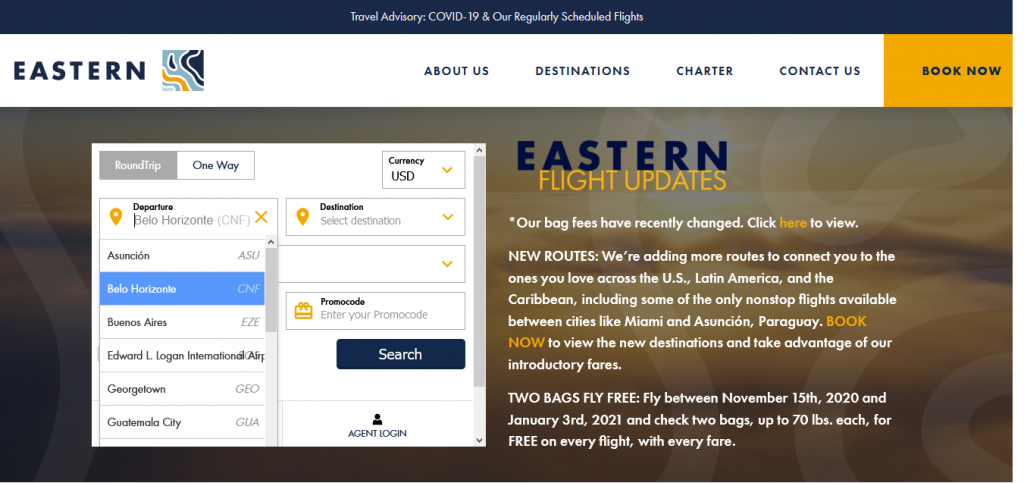 Eastern Airlines anuncia voos inéditos para o Brasil de Nova York, Boston e Miami 2 001