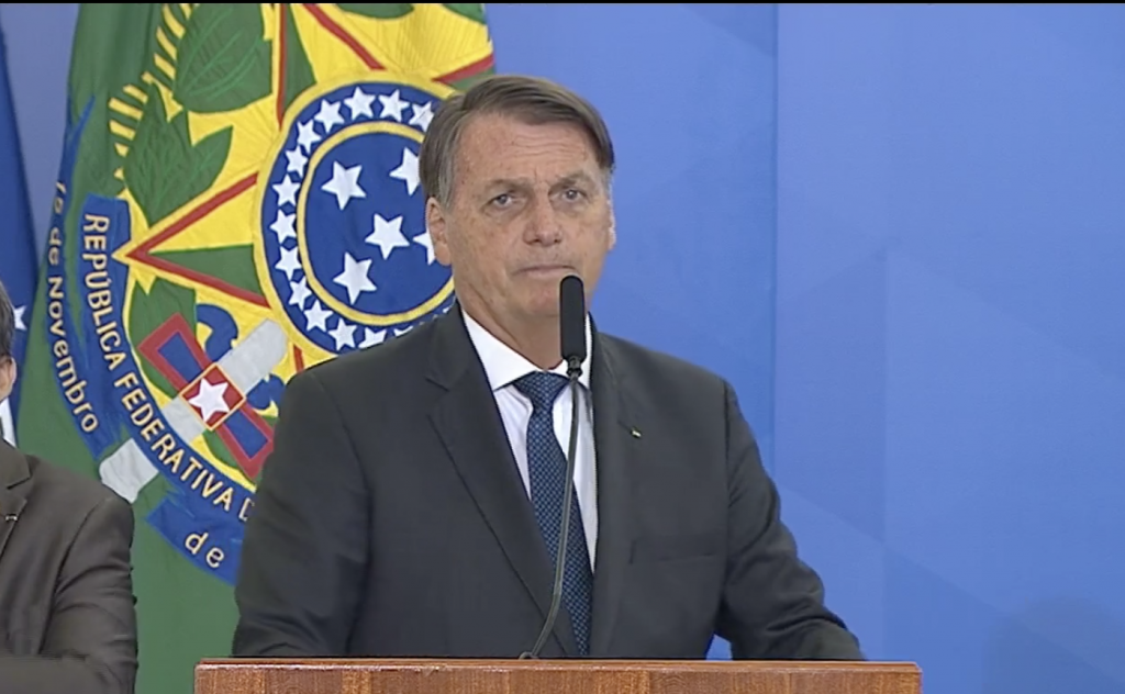 Jair Bolsonaro durante a posse de Gilson Machado