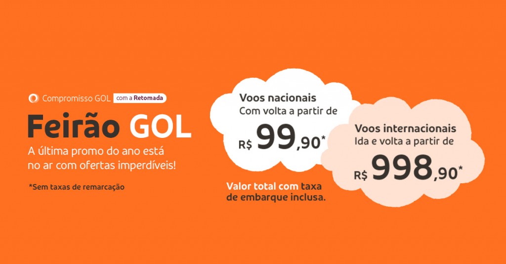 Gol realiza último feirão de 2020 com passagens a R$ 99 1 unnamed