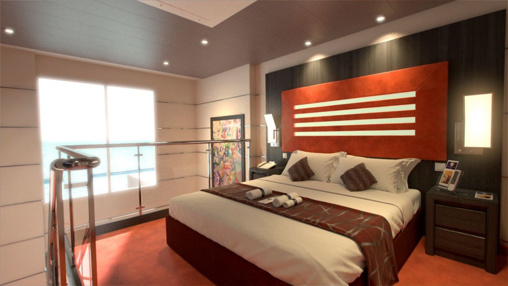 MSC Seashore terá o maior Yacht Club da frota da MSC; veja detalhes 1 Uma das cabines Yacht Club da MSC