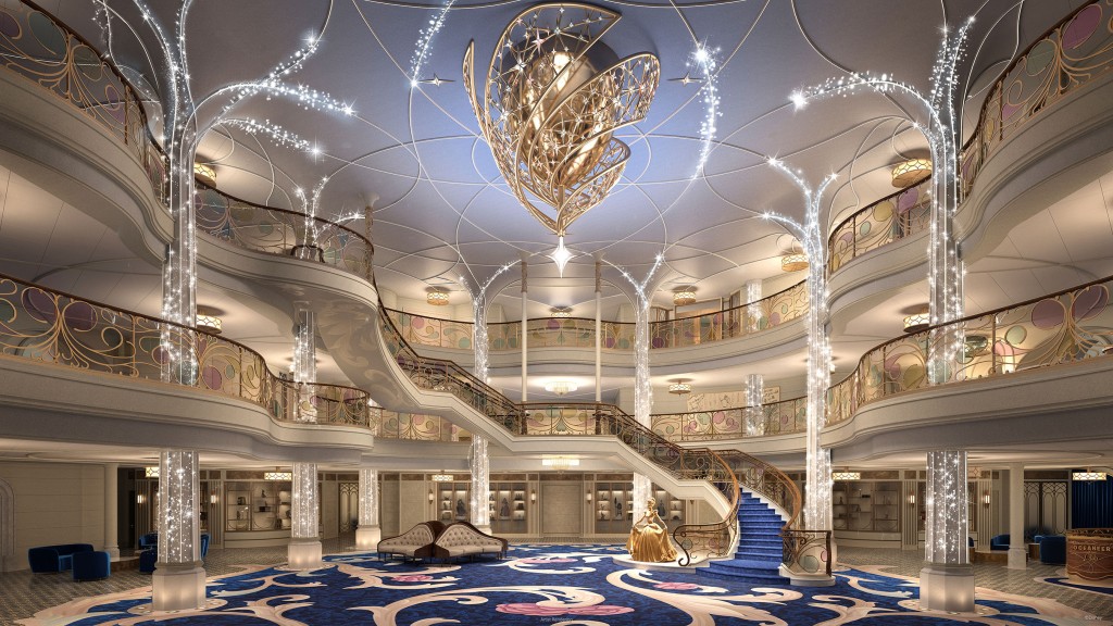 Disney Wish terá atração aquática inédita, bar de Star Wars e mais novidades; fotos 6 Disney Wish - Grand Hall