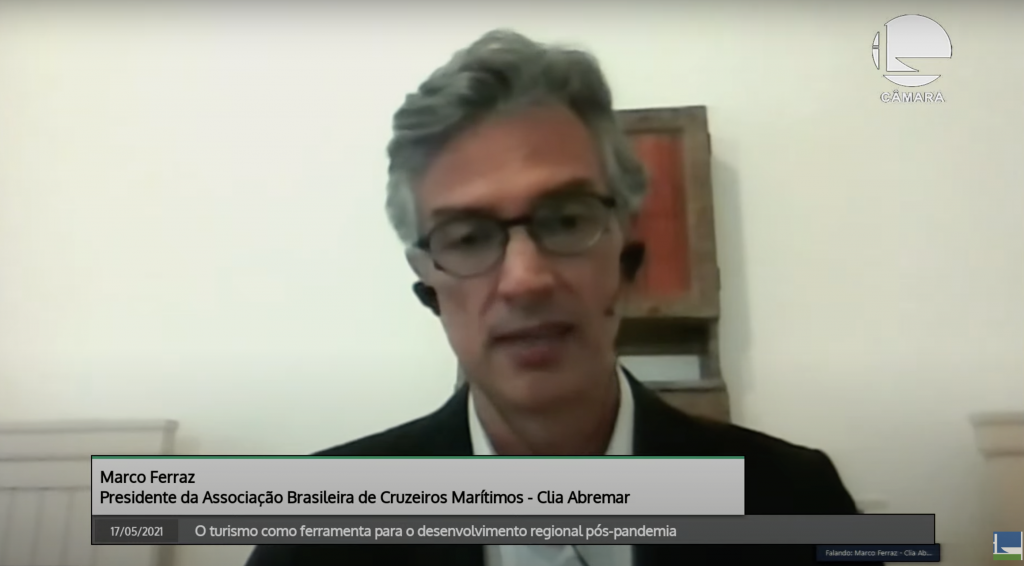 Temporada de cruzeiros terá escalas em Porto Seguro (BA); Itaparica está em negociação 2 Marco Ferraz, durante audiência pública virtual na Câmara dos Deputados