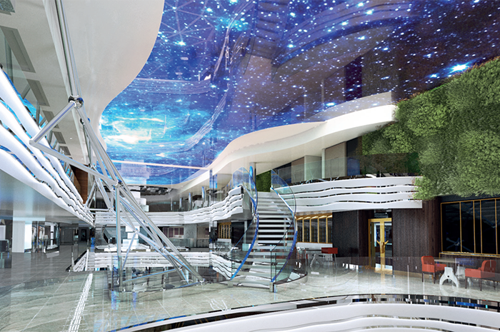 Projeção da Promenade do MSC Europa