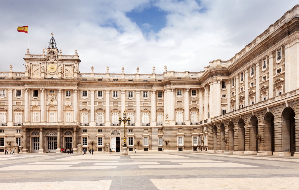 Front view of Royal Palace. Madrid, Spain