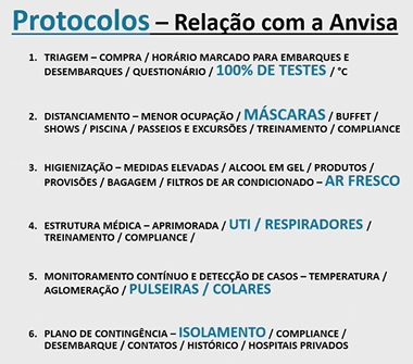 Para Clia Brasil, após queda brusca, cruzeiros voltarão fortes protocolos