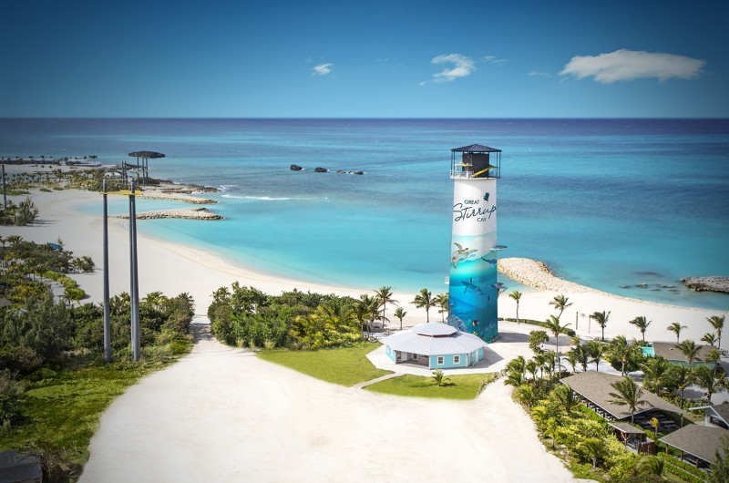 NCL terá obra-prima personalizada em farol de ilha particular nas Bahamas Great Stirrup Cay