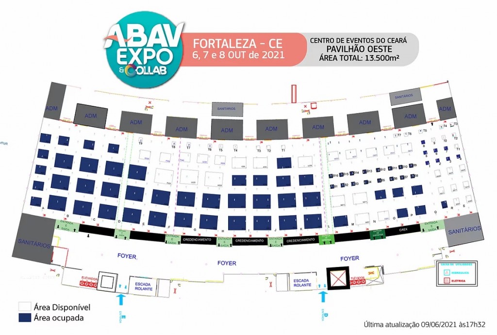 Abav Expo & Collab 2021 já tem 75% do espaço ocupado; veja planta 1 planta abav
