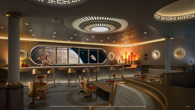 DCL revela mais detalhes dos espaços exclusivos para adultos do Disney Wish Star Wats