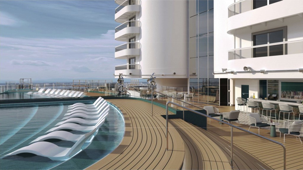 Infinity Pool,  piscina de borda infinita do MSC Seashore