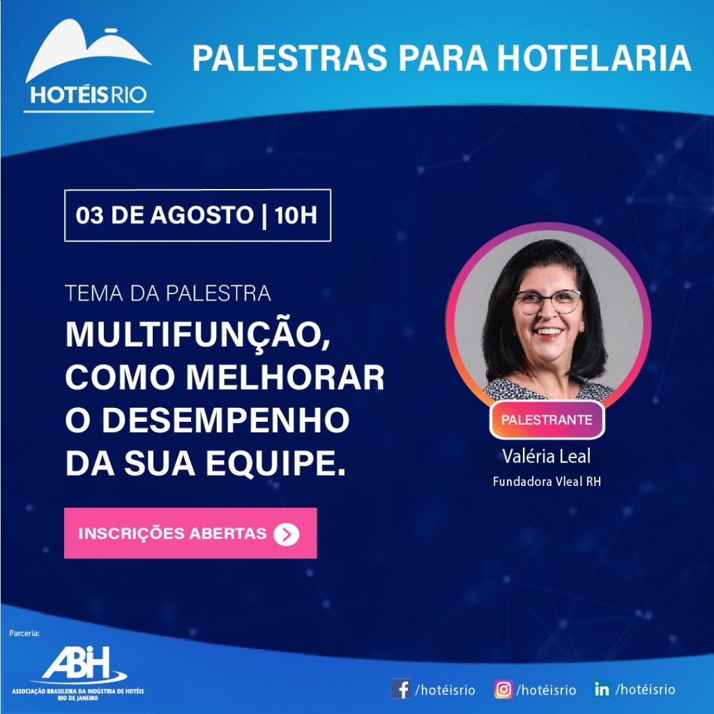 ABIH-RJ promove palestra gratuita com a especialista em RH Valéria Leal