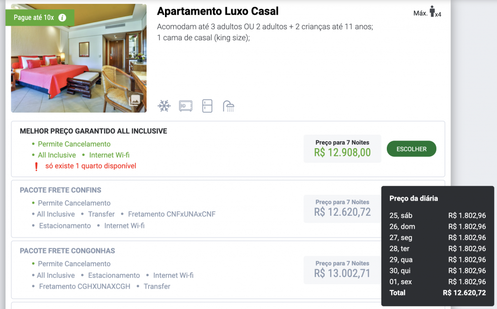 Pacotes no site do Transamérica incluem opções com voos diretos de Congonhas e Confins.