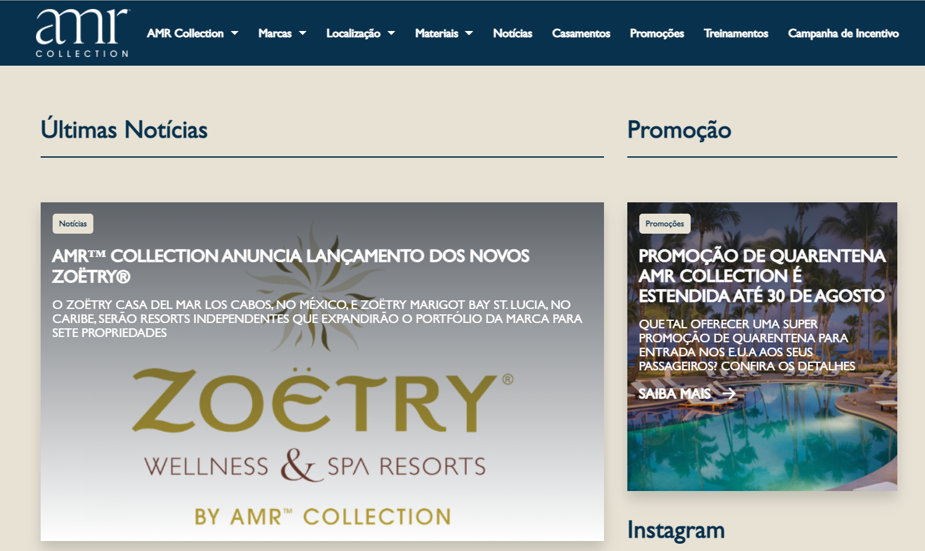 AMR Collection lança página dedicada a agentes e operadores no Brasil imagem-portal