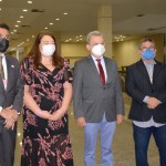 Alexandre Pereira, secretário de Turismo de Fortaleza, Magda Nassar, presidente da Abav, José Sarto, prefeito de Fortaleza, e Claudio Ricardo, secretário adjunto de Turismo de Fortaleza