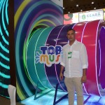 Murilo Paschoal, CEO do Beach Park, mostra a nova atração Tobo Music, apresentada na Abav Expo