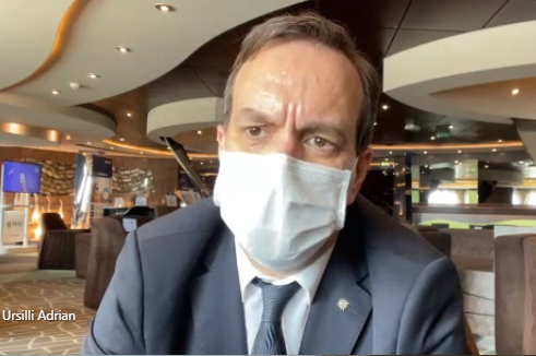Adrian Ursilli, diretor Geral da MSC para o Brasil, a bordo do Preziosa