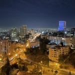 Amã à noite a partir do rooftop do Landmark Amman Hotel & Conference Center. Foto: Ana Azevedo