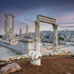 Sobras do templo e da estátua de Hércules na cidadela de Amã. Foto: Ana Azevedo