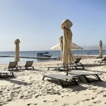 Estrutura de praia noKempinski Hotel Aqaba Red Sea. Foto: Ana Azevedo