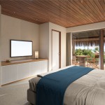 Um dos quartos do hotel