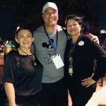 Maria Hulsewe, Luís Borges e Cyd Pestana, do Disney Destinations, durante jantar no Epcot oferecido pela Disney