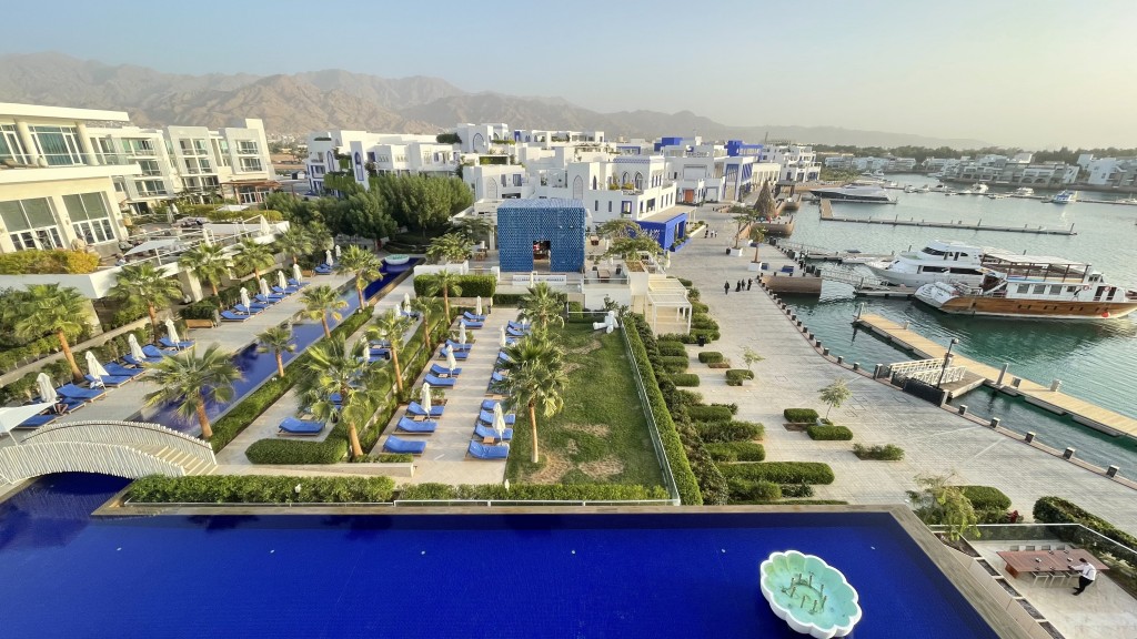 Vista do Hyatt Regency Aqaba Ayla para a marina.  Foto: Ana Azevedo